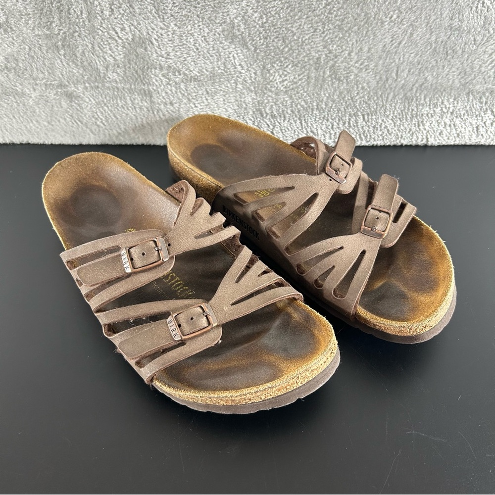 BIRKENSTOCK Granada Suede Leather Sandals Brown EU Size 39 US 8